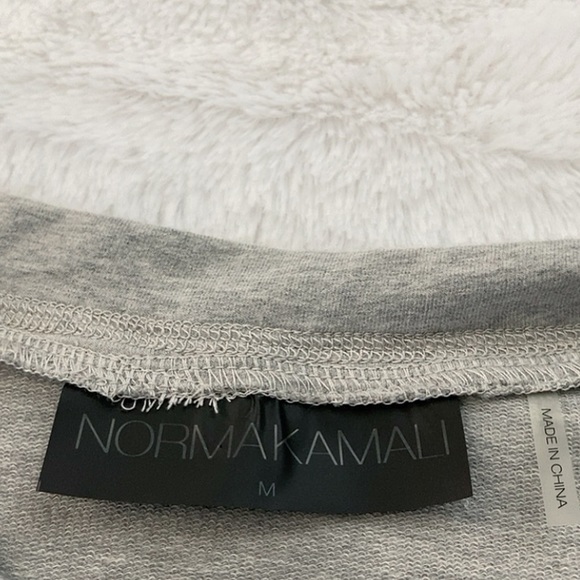 Like New Norma Kamali Gray Crop Reflective Sweatshirt Top - Picture 5 of 6